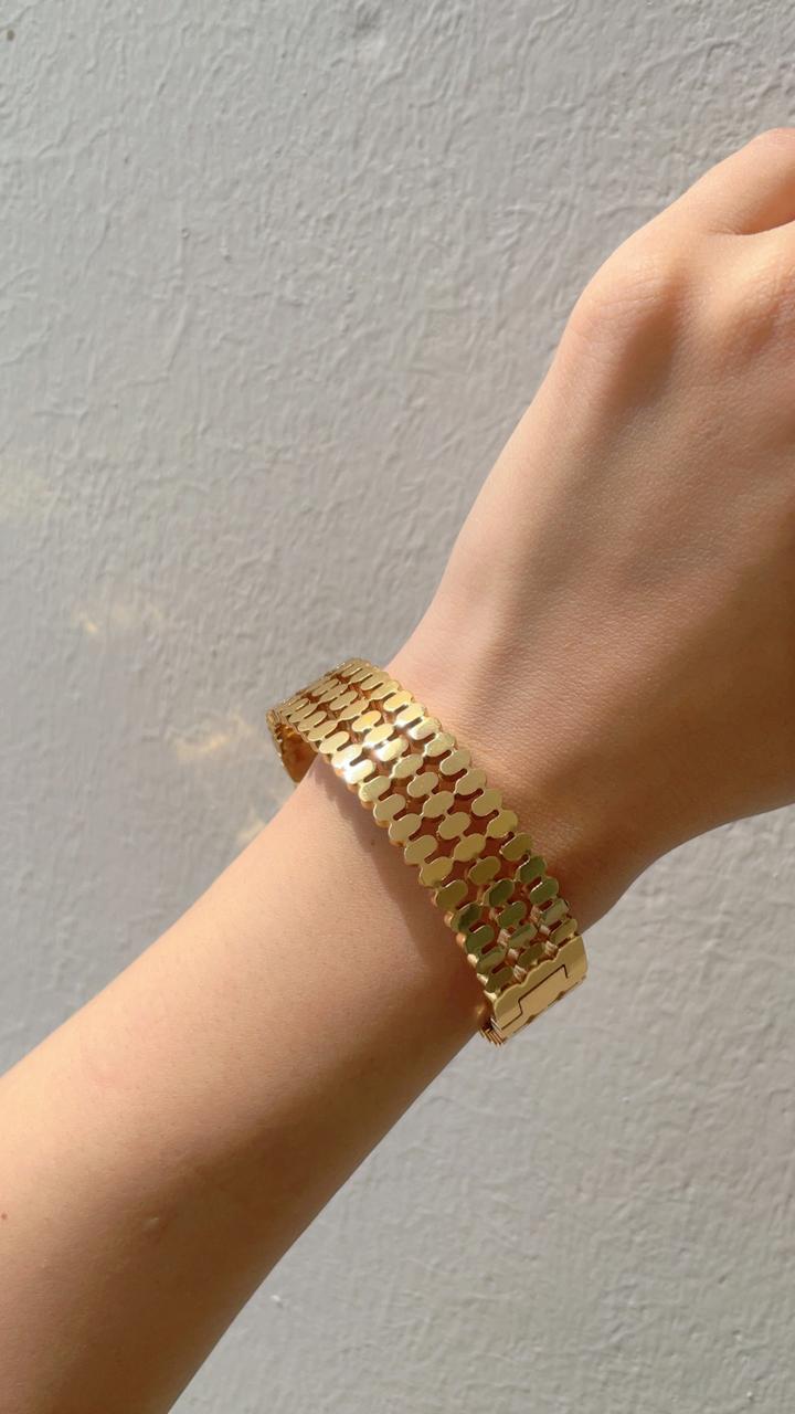 Golden Geo Mesh Bangle