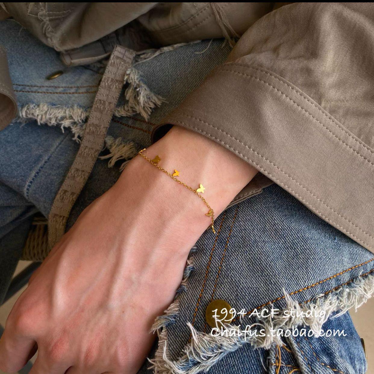 Butterfly Dance Gold Anklet