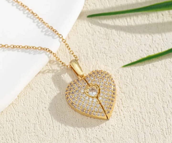 Golden Heart Sparkle Pendant