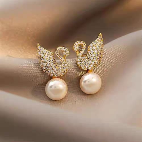 Crystal Wing Swans Earing