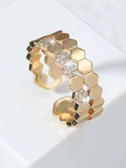 Hexa Shine Gold Ring