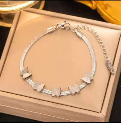 Silver Flutter Charm Bracelet
