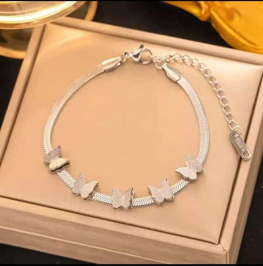 Silver Flutter Charm Bracelet
