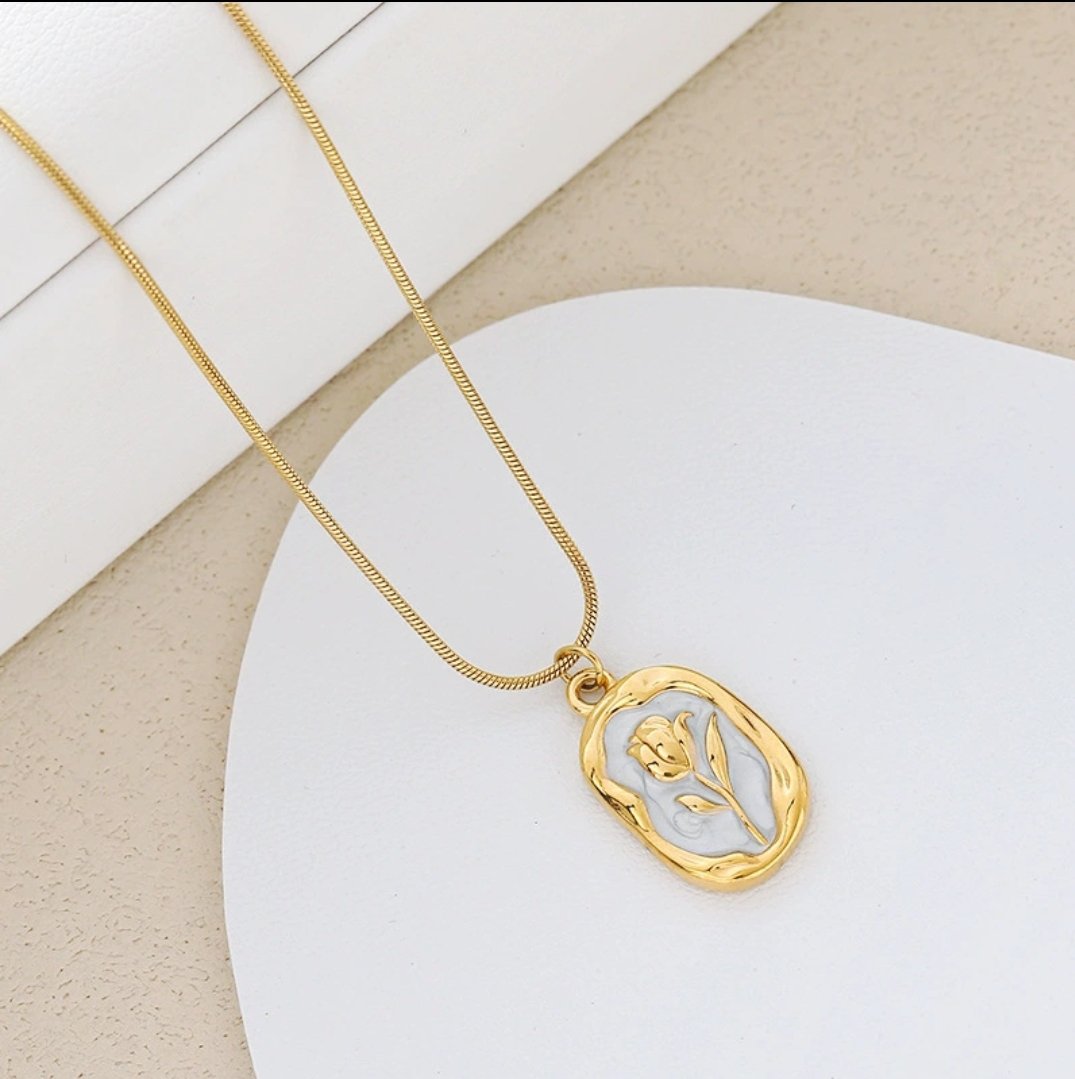 Vintage Rose Medallion Necklace