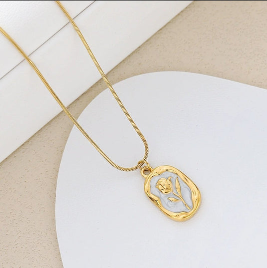 Vintage Rose Medallion Necklace