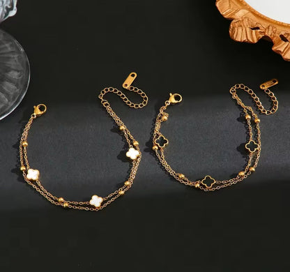 Golden Clover Charm Duo