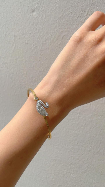 Crystal Swan Grace Bangle