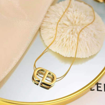 Modern Loop Charm Necklace