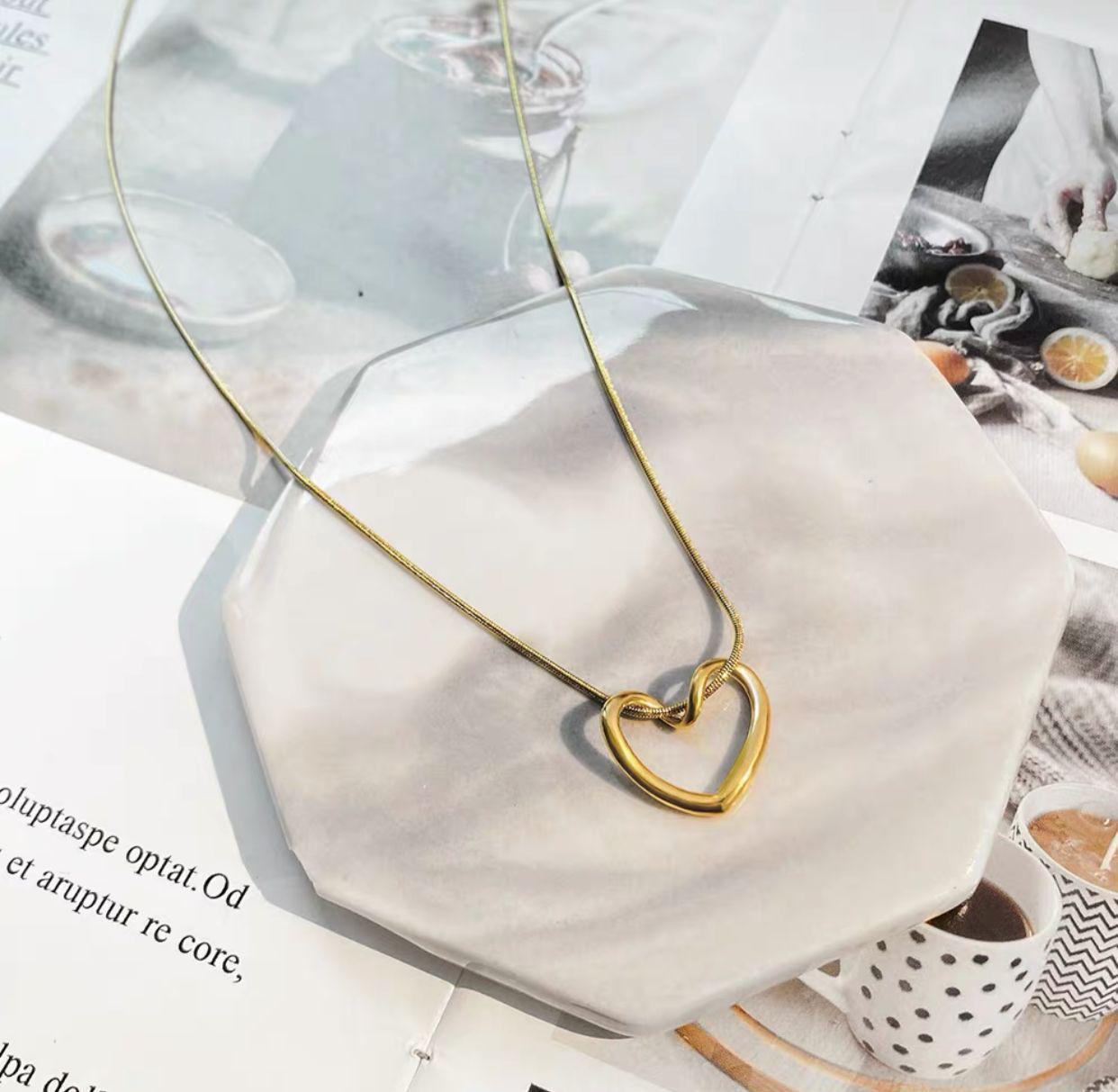 Golden Embrace Heart Necklace