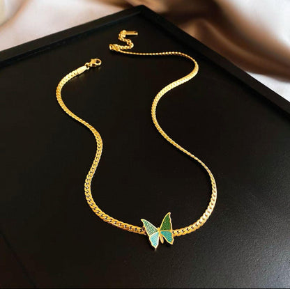 Golden Butterfly Charm Chain