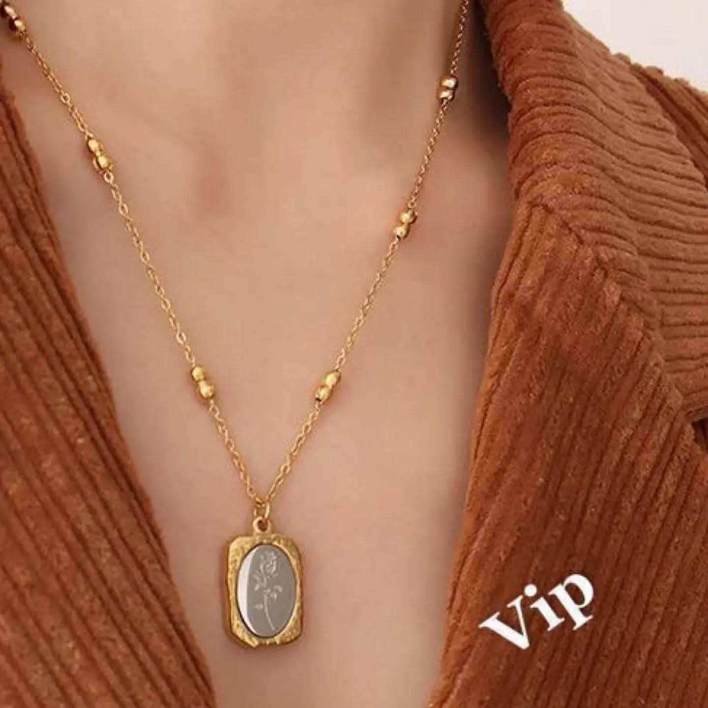 Rose Stainless Steel Pendant Necklace