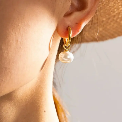 Golden Pearl Earrings