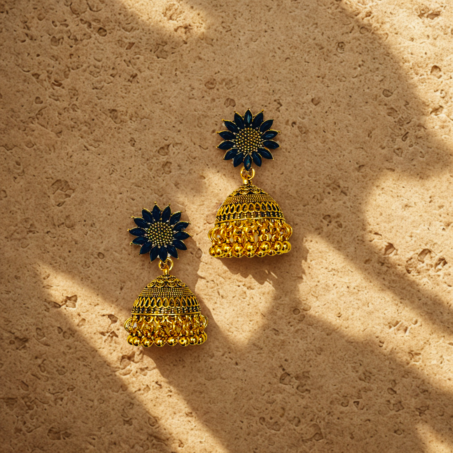 Sunflower Gold Jhumkas