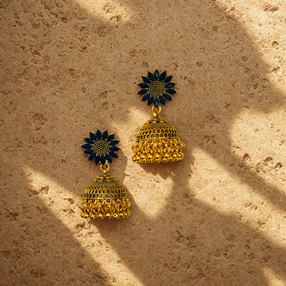 Sunflower Gold Jhumkas