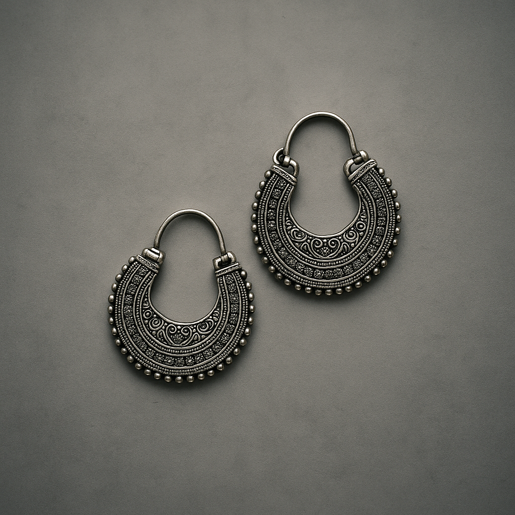 Classic Bold Tribal Hoops Earring