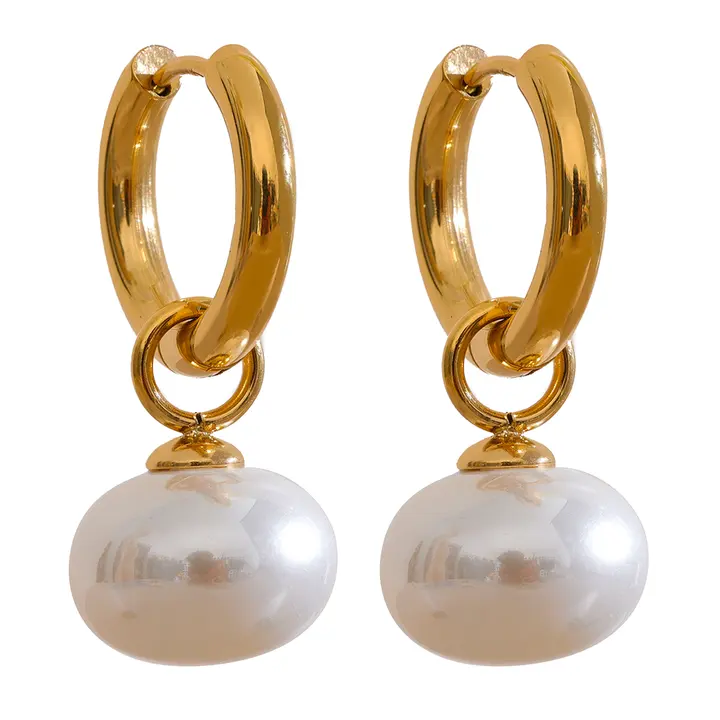 Golden Pearl Earrings