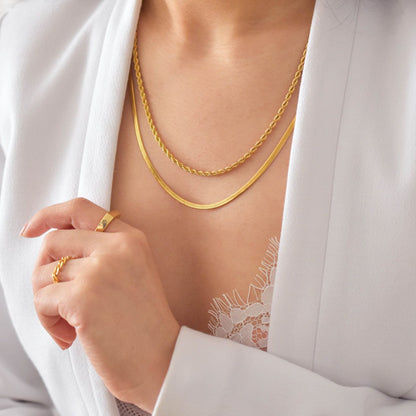 Elegant Dual-Layer Gold Necklace
