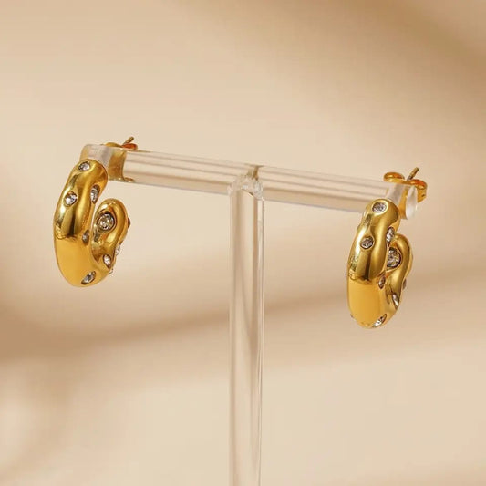 Earings with dotted diamond-E4