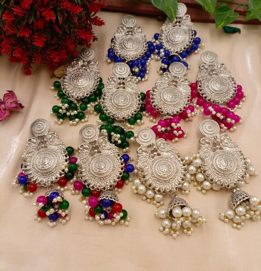 Large Jhumka Multi Beads Earrings