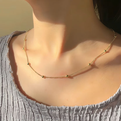 Golden Dusk Bead Necklace