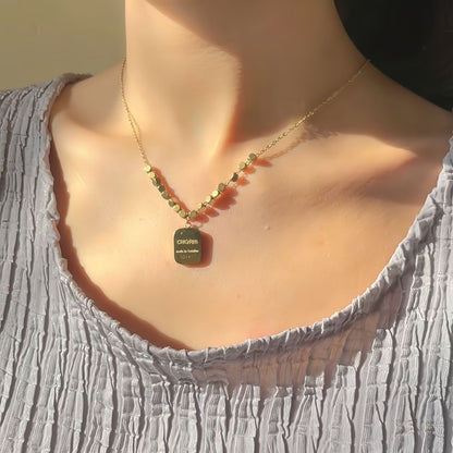 Golden Tag Charm Necklace