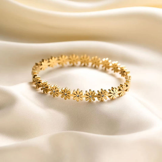 Golden Petal Kada Bracelet- Anti- Tarnish