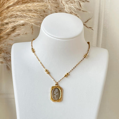 Rose Stainless Steel Pendant Necklace