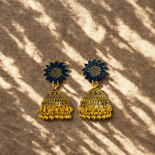 Sunflower Gold Jhumkas
