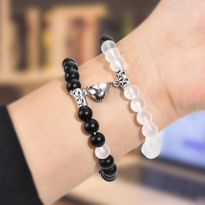 Beads Magnetic Heart Bracelet for Couples