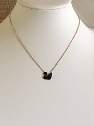 White and Black Swan Stainless Steel Pendant Necklace