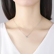Silver Spark Solitaire Necklace