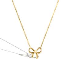 Golden Ribbon Charm Necklace