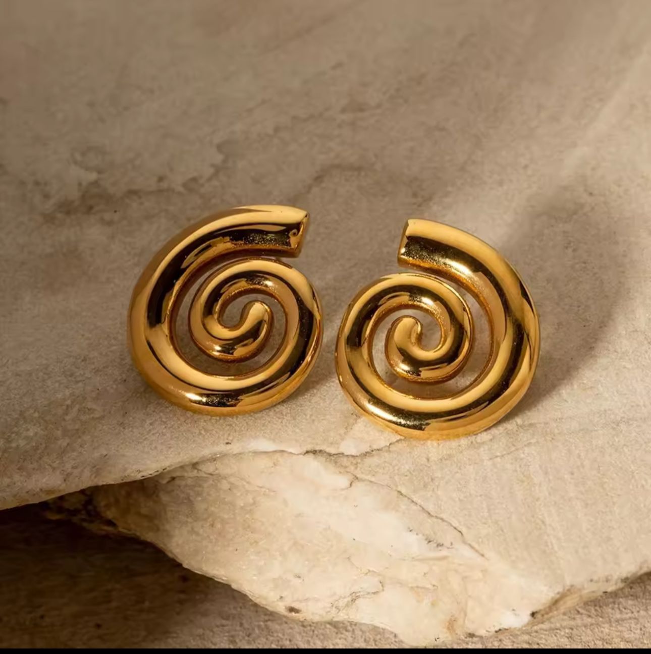 Golden Spiral Studs Earings
