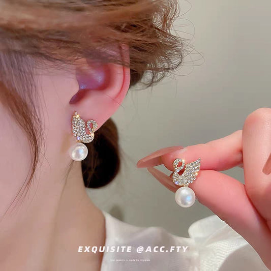 Crystal Wing Swans Earing