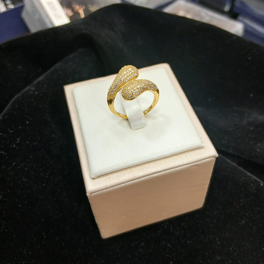 Golden Embrace Sparkle Ring