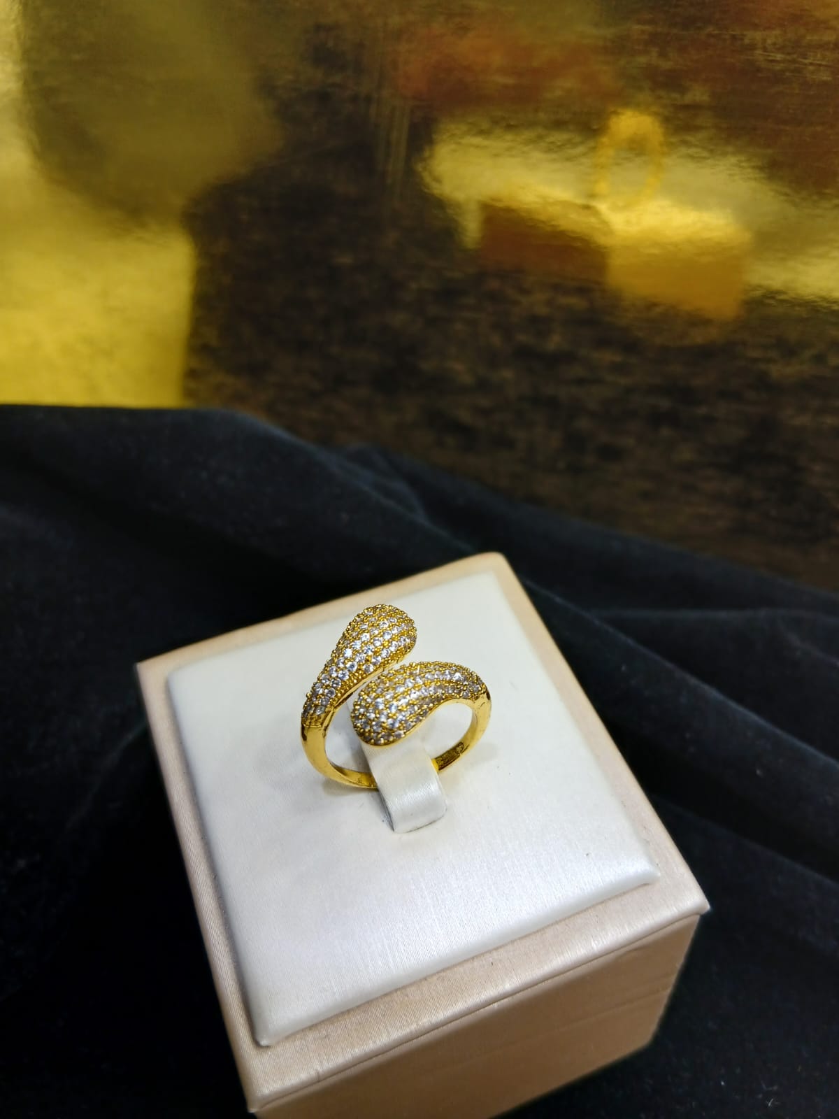 Golden Embrace Sparkle Ring